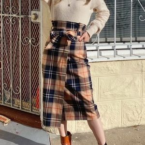 H&m belted front midi wrap skirt